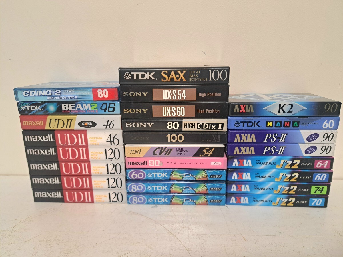  не использовался 26шт.@ совместно высокий позиция maxell sony AXIA sony/ кассетная лента / Hi Posi 