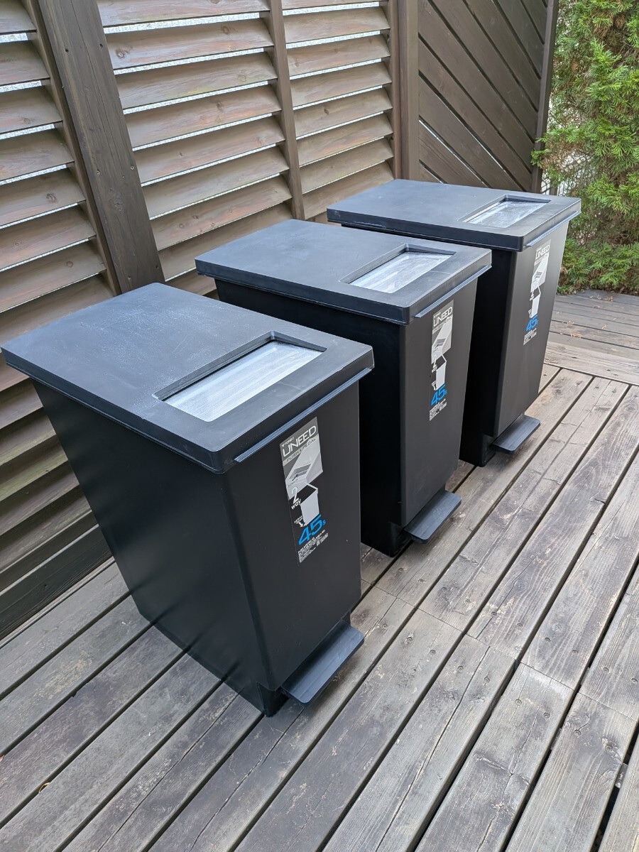 ダストボックス ゴミ箱 ペールボックス ステンレス ペダル式 45L 3セット_画像2