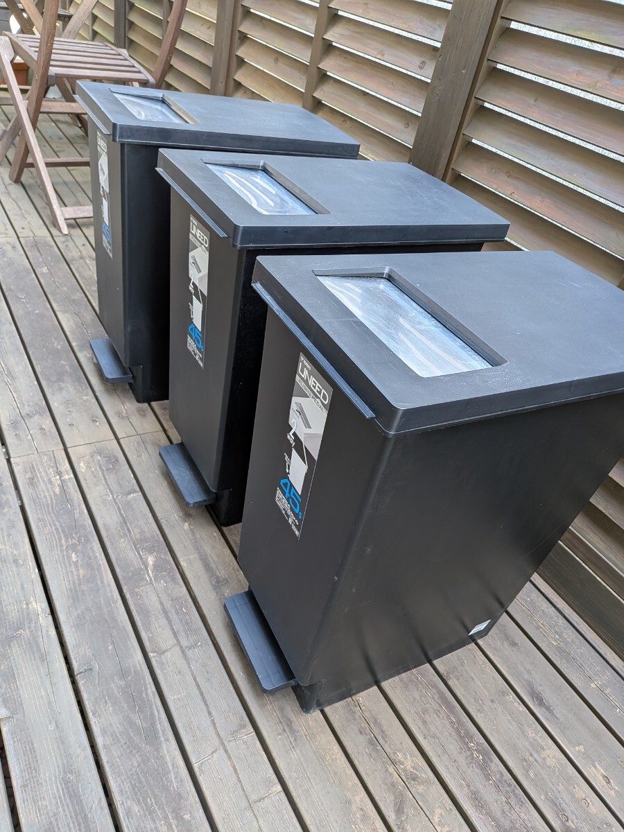ダストボックス ゴミ箱 ペールボックス ステンレス ペダル式 45L 3セット_画像3