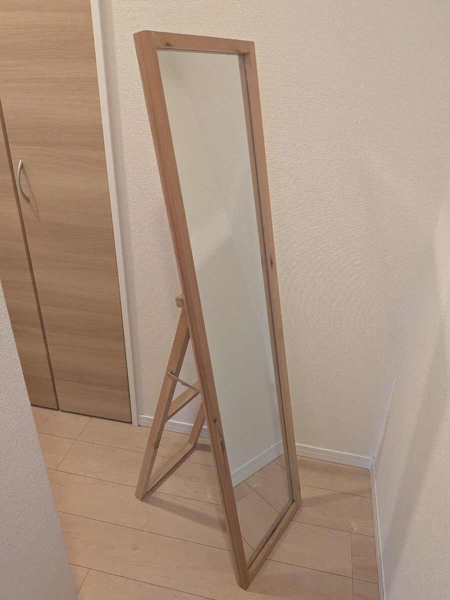 MUJI　無印良品　スタンドミラー　全身鏡　パイン材_画像1