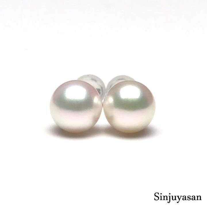 真珠屋さん 冠婚葬祭に【ホワイトピンク】最高の色！8.0mm アコヤ真珠 プラチナ Pt900ピアス 伊勢志摩産特選パール 花珠 新品_画像3