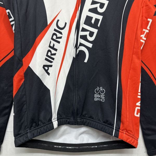 AIRFRIC エアーフリック レーシング 長袖 ロング スリーブ サイクル ジャージ ウエア 裏起毛 黒 ブラック M フルジップ 自転車 b22619_画像3