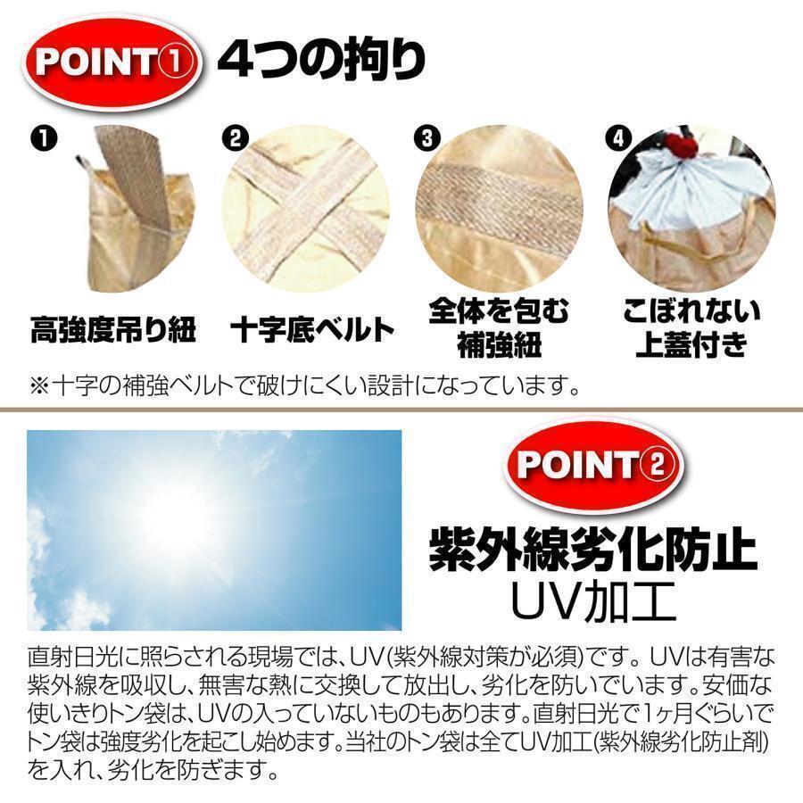 フレコンバッグ 1t 50枚 フレコンバック 1t 1トン トン袋 土のう袋 土嚢袋 耐候性 コンテナバッグ 丸型#2253_画像5