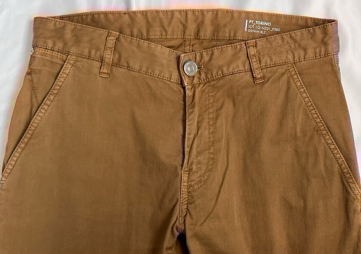 状態良好 PT TORINO ピーティートリノ サイズ 29 S〜M コットンGRUNGE FIT パンツ ブラウン系 スラックス カラーパンツ トラウザーズ_画像3