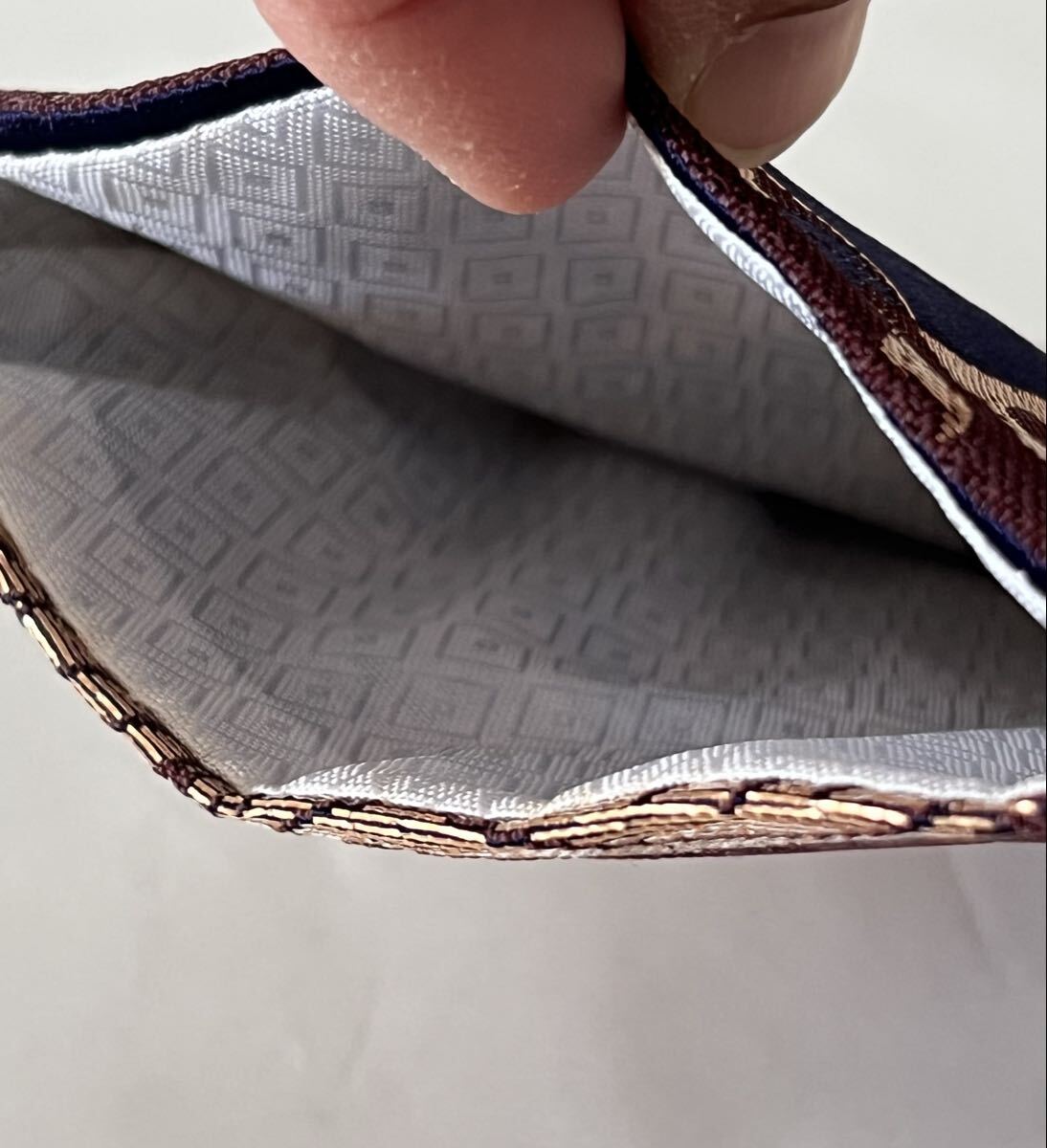 【未使用】念珠袋 数珠袋 朱印帳入 日蓮宗 南無妙法蓮華経 法華念珠_画像10