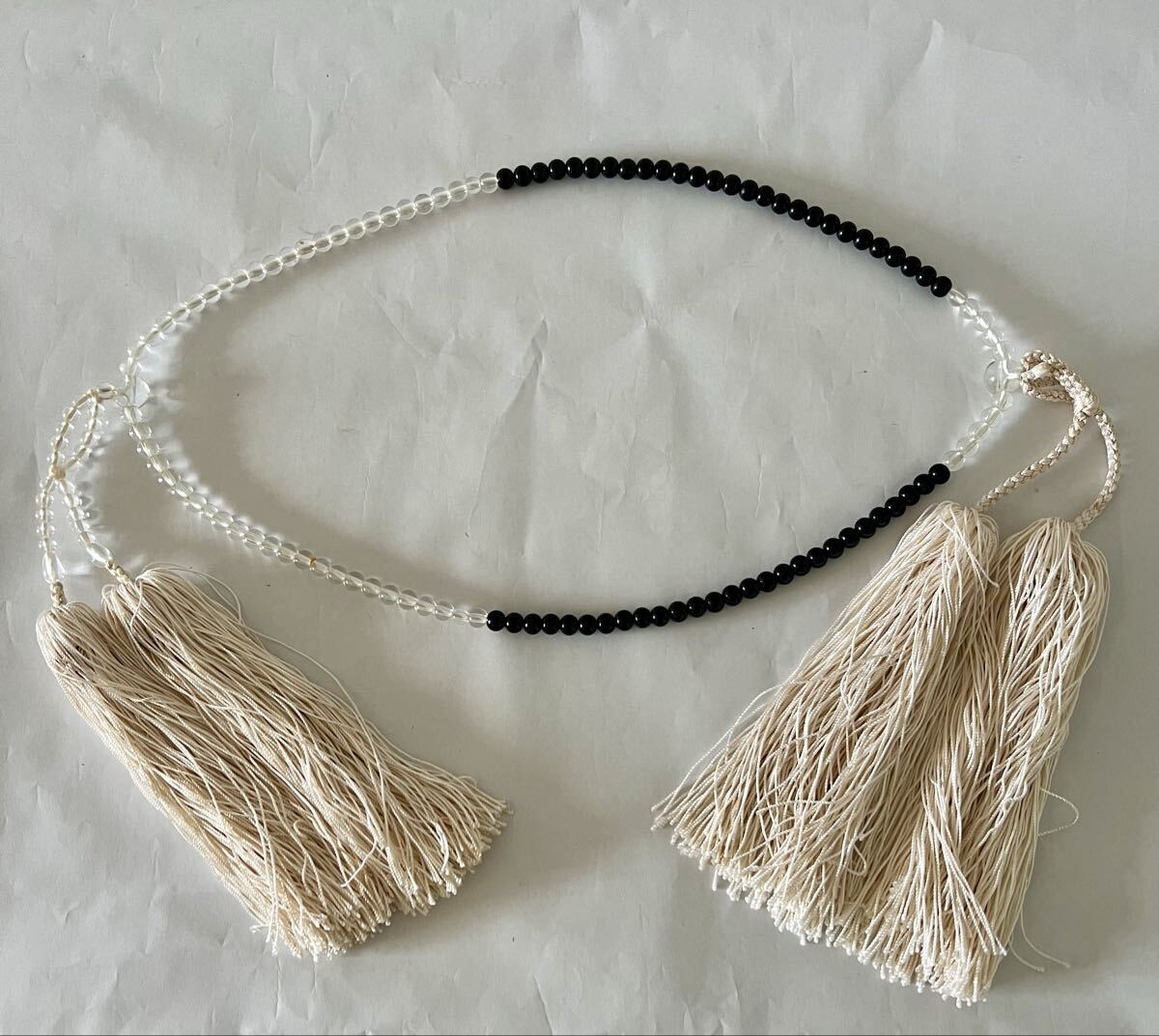 【未使用】念珠 本黒檀 黒丹 正絹白四房 上ハリ 真言宗 天台宗 仏具 法具 数珠_画像3