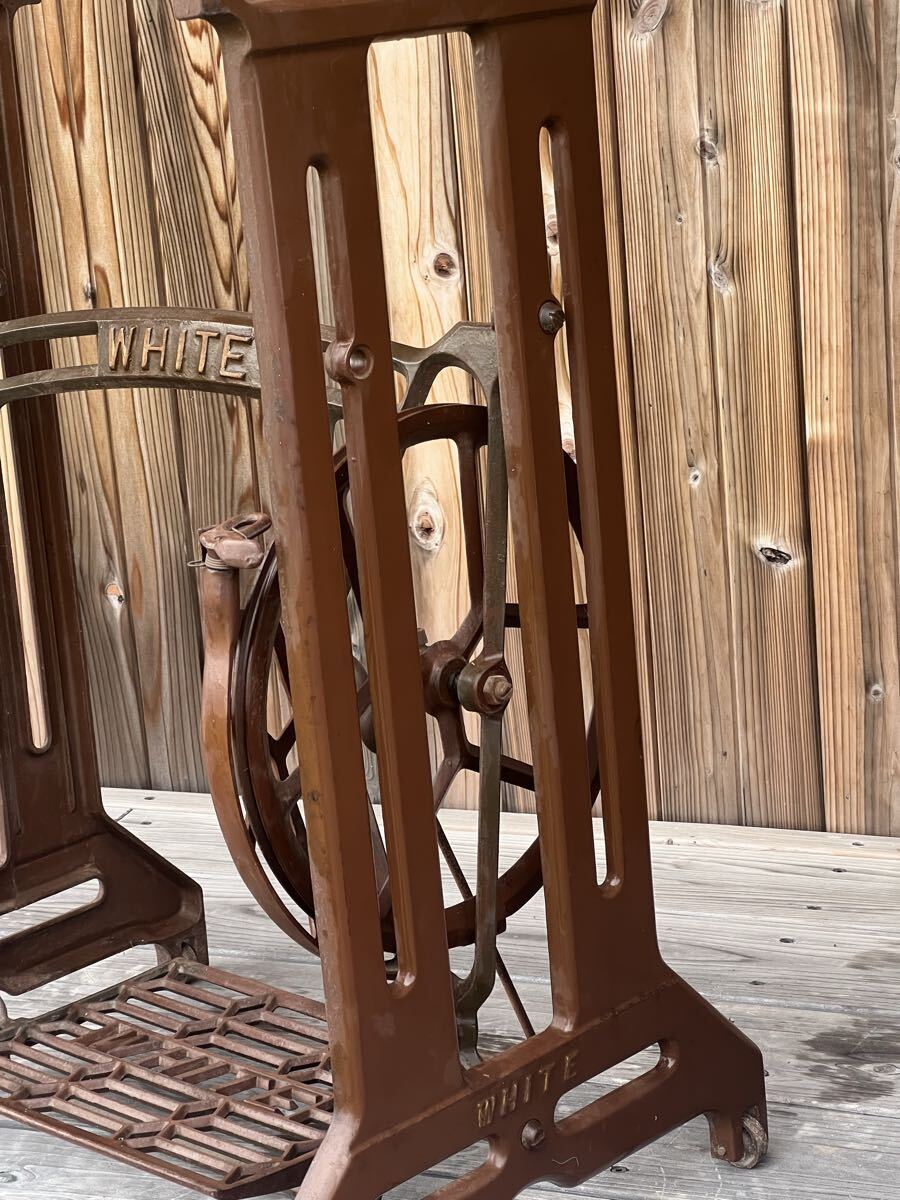 WHITE ホワイト ミシン脚 足踏みミシン 鉄脚 網脚 ビンテージ アンティーク レトロ インテリア ミシン台_画像4