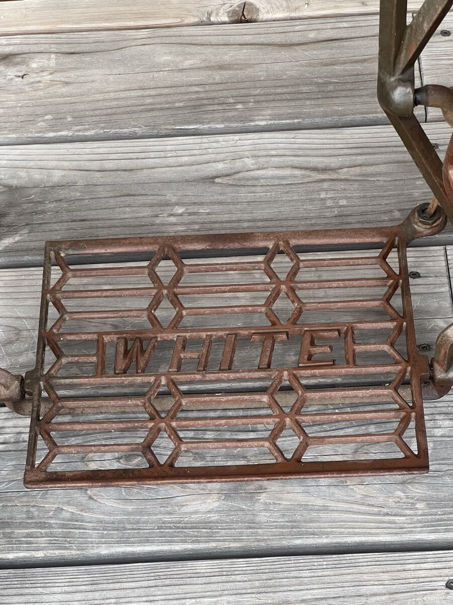 WHITE ホワイト ミシン脚 足踏みミシン 鉄脚 網脚 ビンテージ アンティーク レトロ インテリア ミシン台_画像7