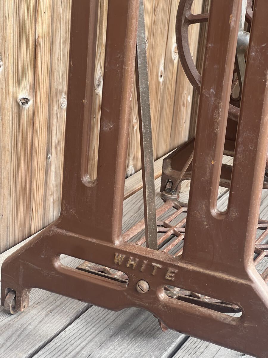 WHITE ホワイト ミシン脚 足踏みミシン 鉄脚 網脚 ビンテージ アンティーク レトロ インテリア ミシン台_画像8