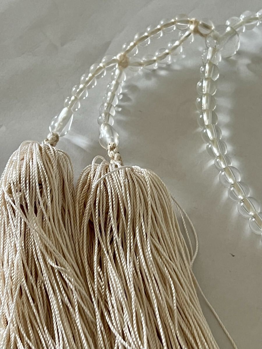 【未使用】念珠 本黒檀 黒丹 正絹白四房 上ハリ 真言宗 天台宗 仏具 法具 数珠_画像4