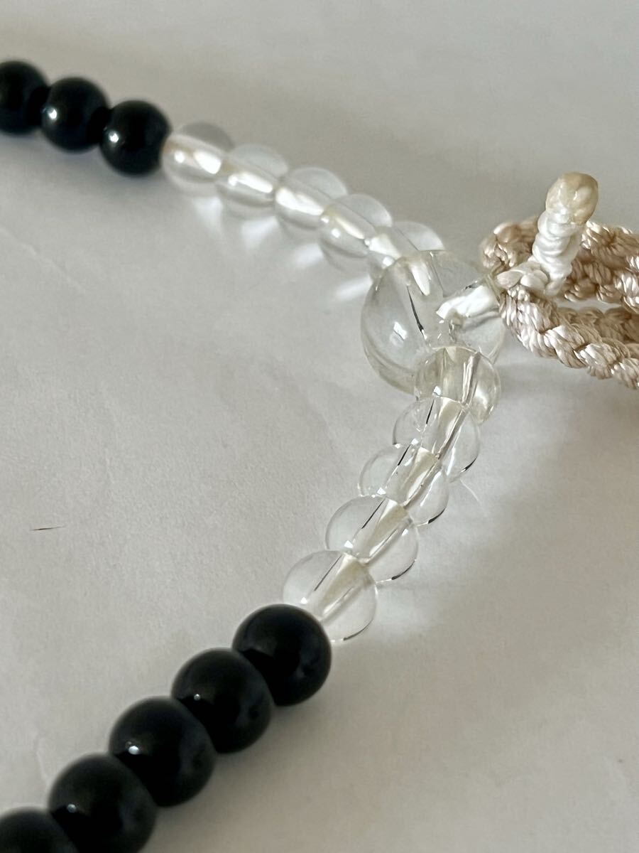 【未使用】念珠 本黒檀 黒丹 正絹白四房 上ハリ 真言宗 天台宗 仏具 法具 数珠_画像5