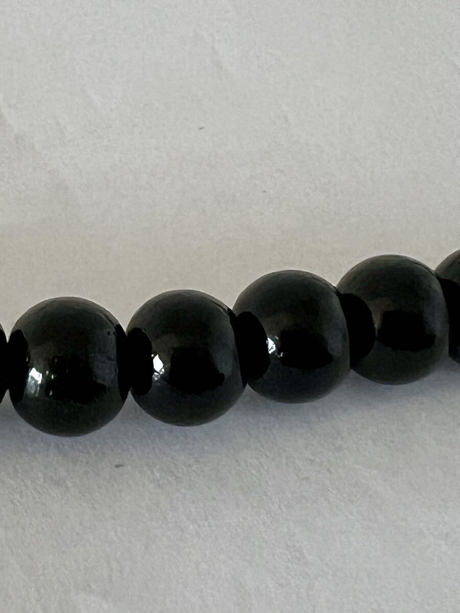 【未使用】念珠 本黒檀 黒丹 正絹白四房 上ハリ 真言宗 天台宗 仏具 法具 数珠_画像6