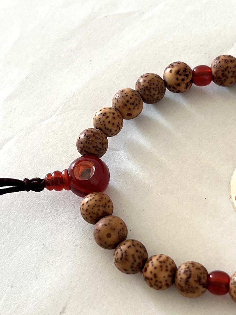 【未使用】星月菩提樹 腕輪念珠 ブレスレット 数珠 戌年 阿弥陀如来 厄よけ御守_画像6