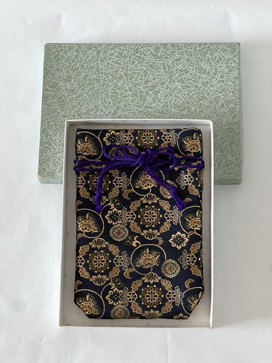 【未使用】数珠袋 袈裟袋 仏具入れ 小物入れ 金襴 華文 唐花 巾着_画像1