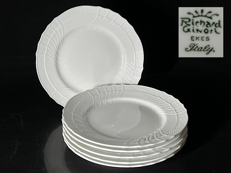 【瑞】リチャードジノリ　ベッキオホワイト　プレート６枚セット_画像1
