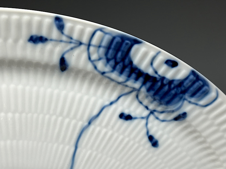 [.] Royal Copenhagen Princess голубой plate + голубой цветок mega овальный plate 