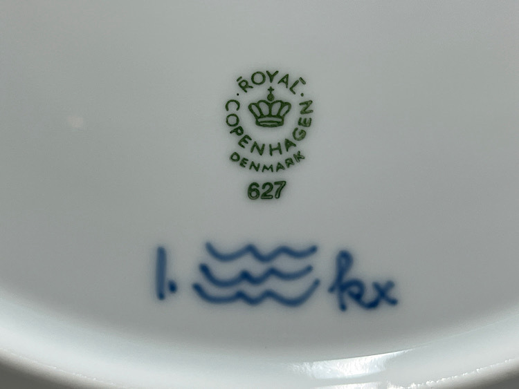 [.] Royal Copenhagen Princess голубой plate + голубой цветок mega овальный plate 