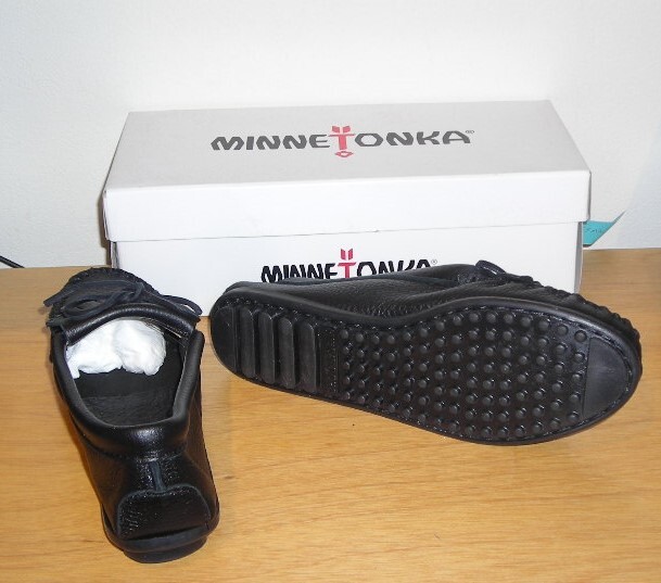  новый товар * Minnetonka. высококлассный олень кожа натуральная кожа. мокасины * чёрный *US6*23.5.