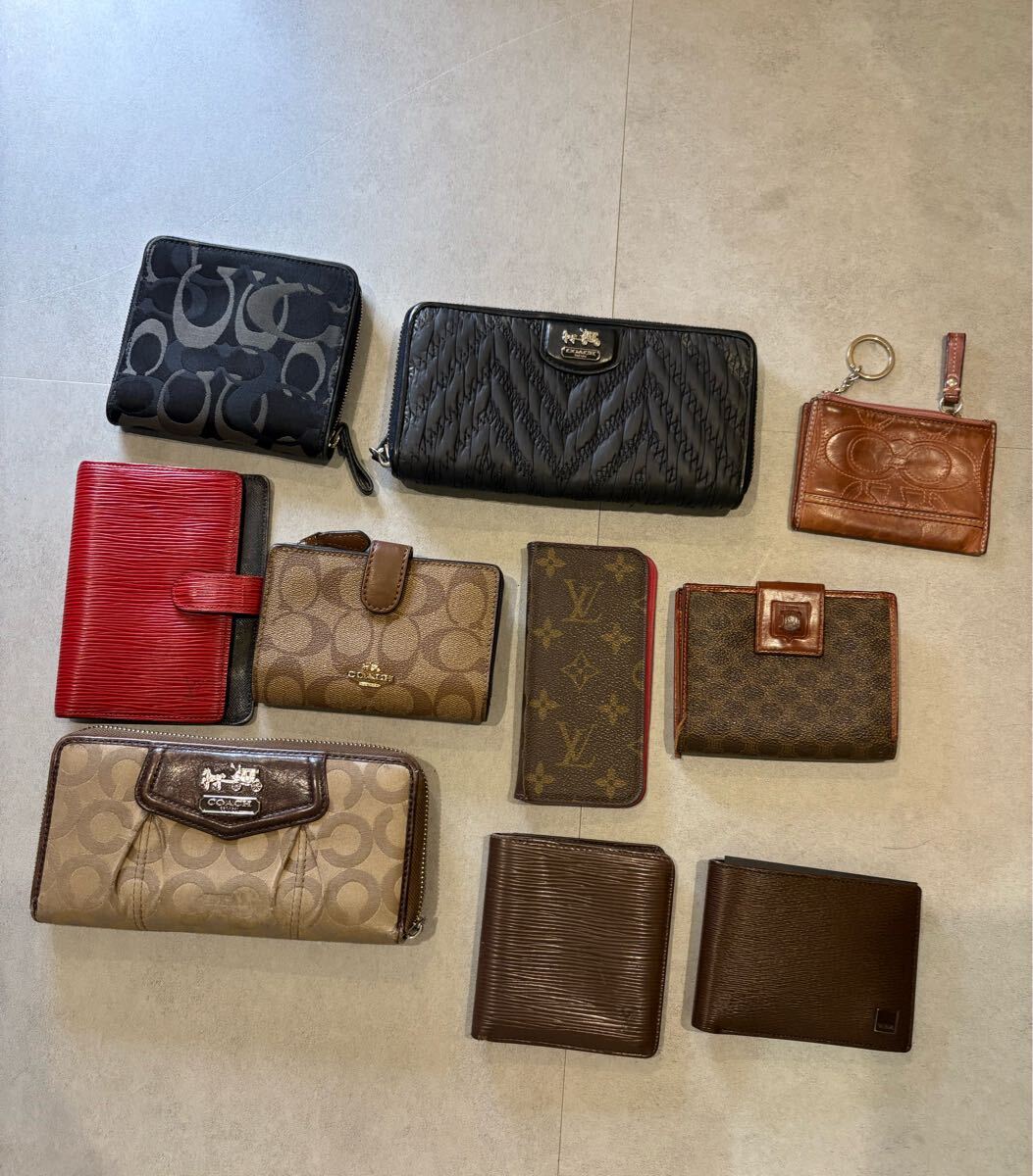LOUIS VUITTON ルイヴィトン COACH セリーヌ グッチ コーチ ブランド ブランド財布 キーケース 小物 長財布 財布 セット10点 まとめ売り_画像1