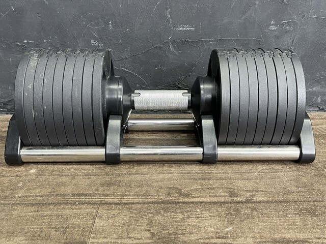 手渡し歓迎 可変式ダンベル 32kg 4kg刻み 合計64kg 台付き 筋トレ ブラック アジャスタブル ペア ダンベル / 301968_画像7