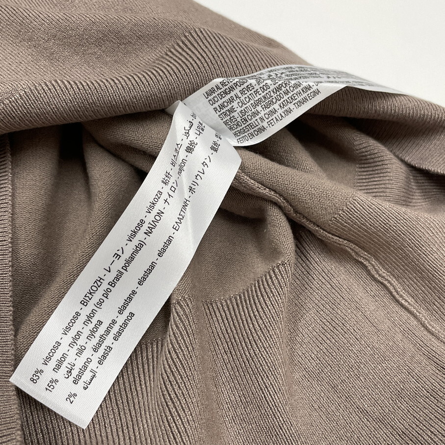 ZARA /L/ ベージュ 長袖ニットセーター オフィスカジュアル トップス 通勤 ゴールドボタン ナイロン混 生地 ストレッチ デイリー 旅行 ザラ_画像8