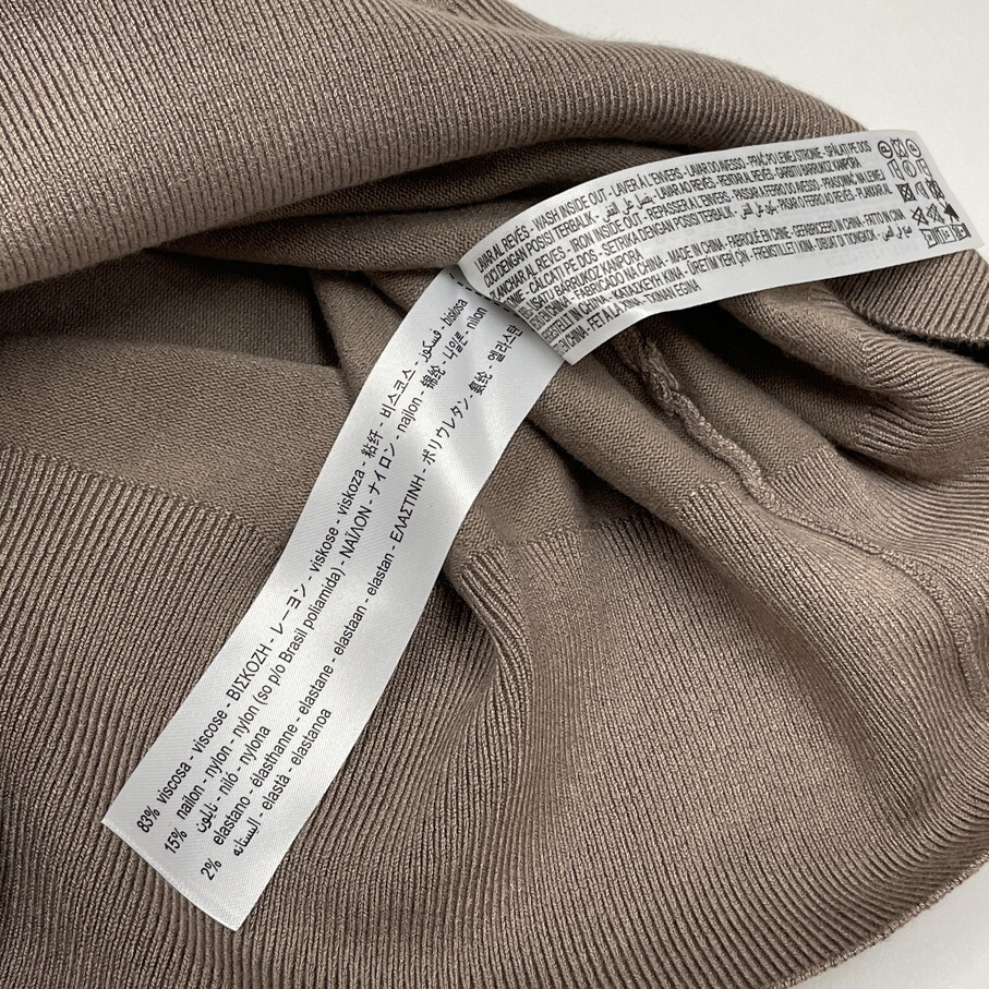 ZARA /S/ ベージュ 長袖ニットセーター オフィスカジュアル トップス 通勤 ゴールドボタン ナイロン混 生地 ストレッチ デイリー 旅行 ザラ_画像7