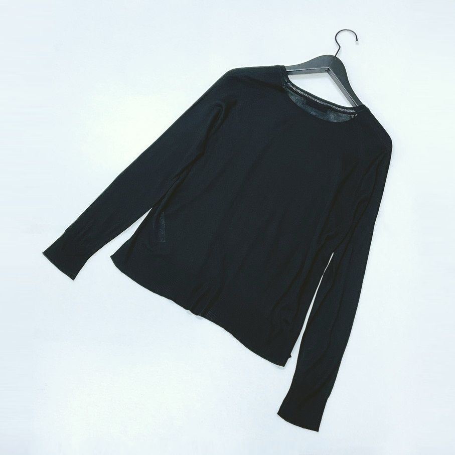 ZARA /S/ ブラック 長袖ニットセーター トップス レディース ホワイトタグ オフィスカジュアル 大人可愛い 生地 アクリル混 デイリー ザラ_画像10