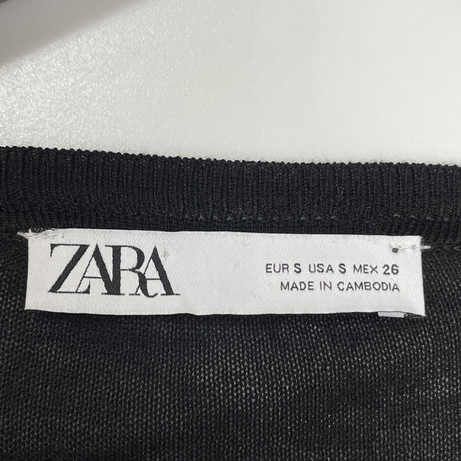 ZARA /S/ ブラック 長袖ニットセーター トップス レディース ホワイトタグ オフィスカジュアル 大人可愛い 生地 アクリル混 デイリー ザラ_画像6