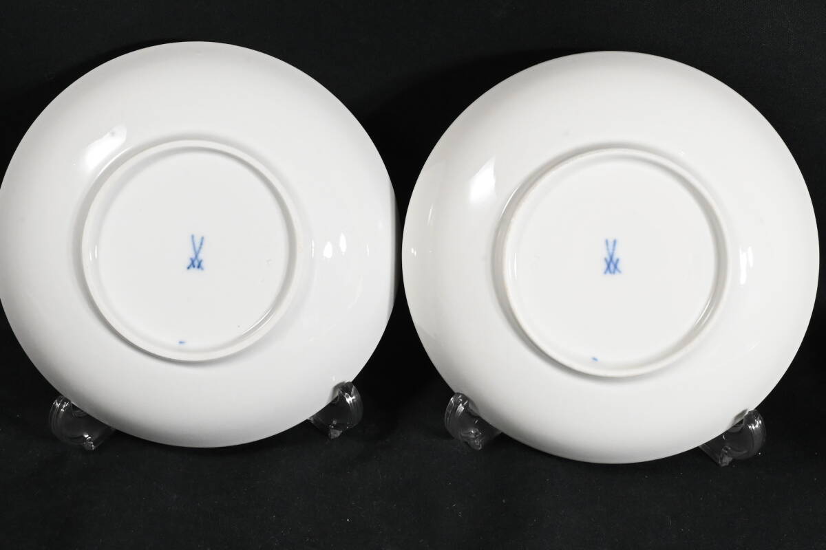 ① マイセン スイートピー コーヒー カップ＆ソーサー・プレート セット スクラッチ有 計6点_画像5