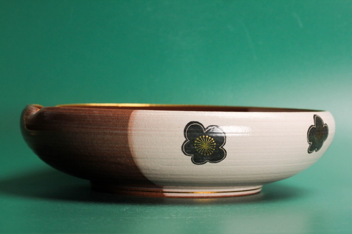 澤村陶哉 乾山意梅散平鉢 共箱 共布 本物保証_画像3