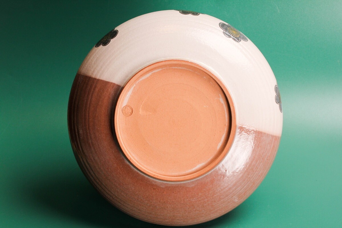 澤村陶哉 乾山意梅散平鉢 共箱 共布 本物保証_画像7