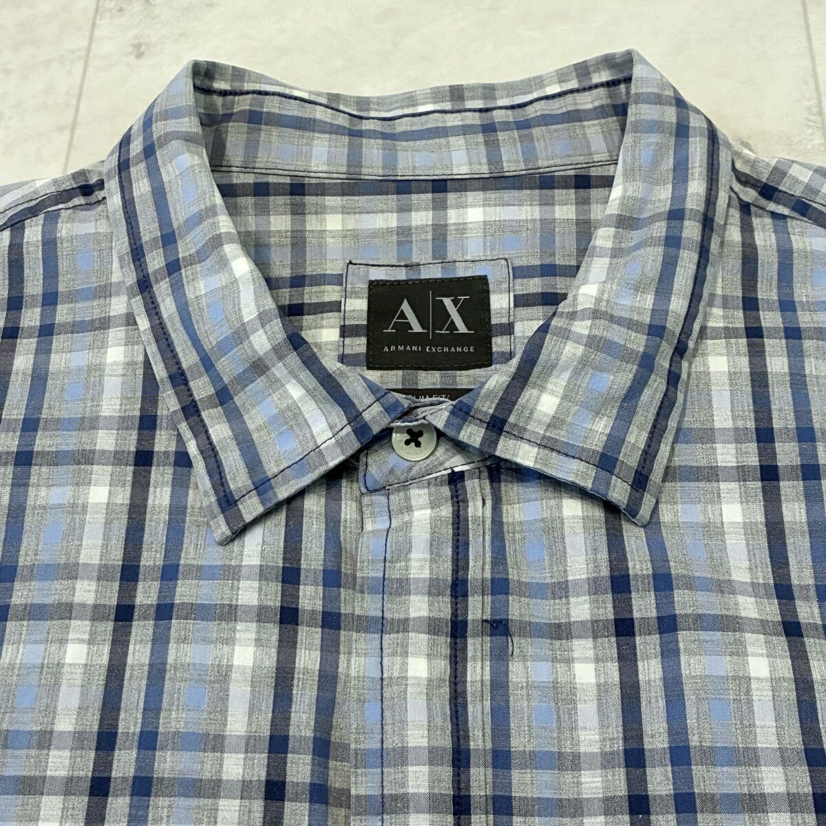 ARMANI EXCHANGE アルマーニ チェック柄 長袖シャツ sizeXL_画像3
