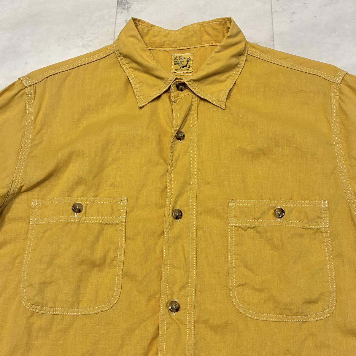 orSlow オアスロー BASE DENIM PRODUCTS シャンブレー ワークシャツ 長袖シャツ 麻55% 綿45%_画像3