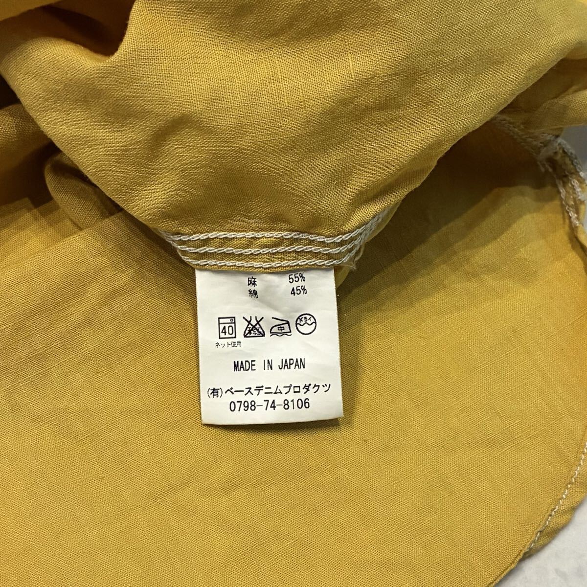 orSlow オアスロー BASE DENIM PRODUCTS シャンブレー ワークシャツ 長袖シャツ 麻55% 綿45%_画像7