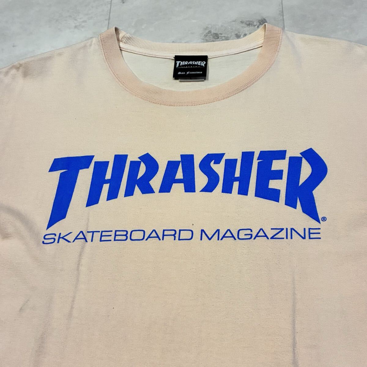 00s THRASHER スラッシャー SKATEBOARD MDGAZINE スケートボード 半袖Tシャツ_画像2