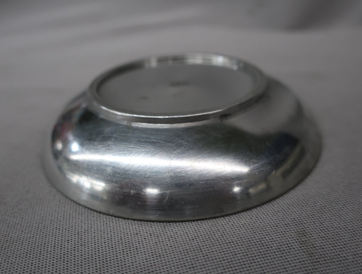 【K-3037】純錫　皿　3寸5分　　神具_画像9