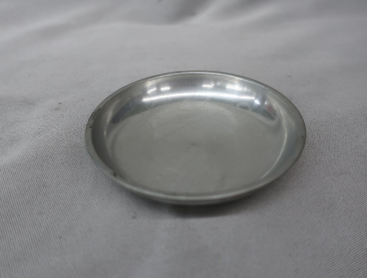 【K-3037】純錫　皿　3寸5分　　神具_画像1