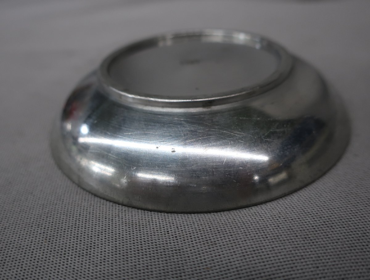【K-3037】純錫　皿　3寸5分　　神具_画像8