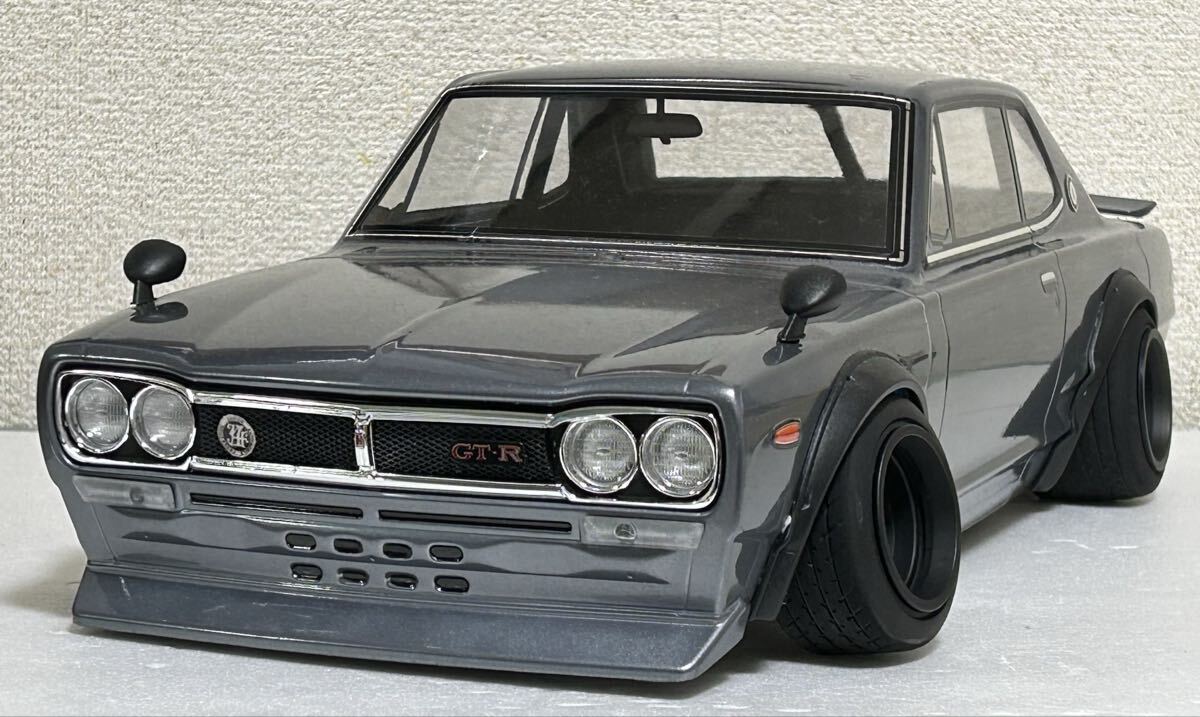 京商ハコスカボディ　タミヤTT01シャーシ　MRC2駆ドリコンバ組み込み済メカ付き_画像1