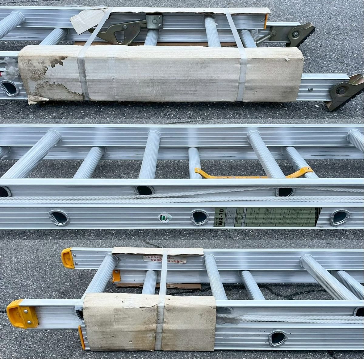 【婀】未使用 長谷川 ハセガワ 伸縮 2連はしご ホワイトラダー WR-70 7m アルミ合金製 梯子 Hasegawa K20FA_画像6