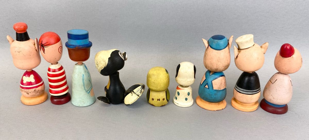 【婀】当時物 Disney ディズニー まんがこけし 36点 まとめ ミッキー ドナルド ティガー ピーターパン ラッキー 木製人形 K17CB8_画像5