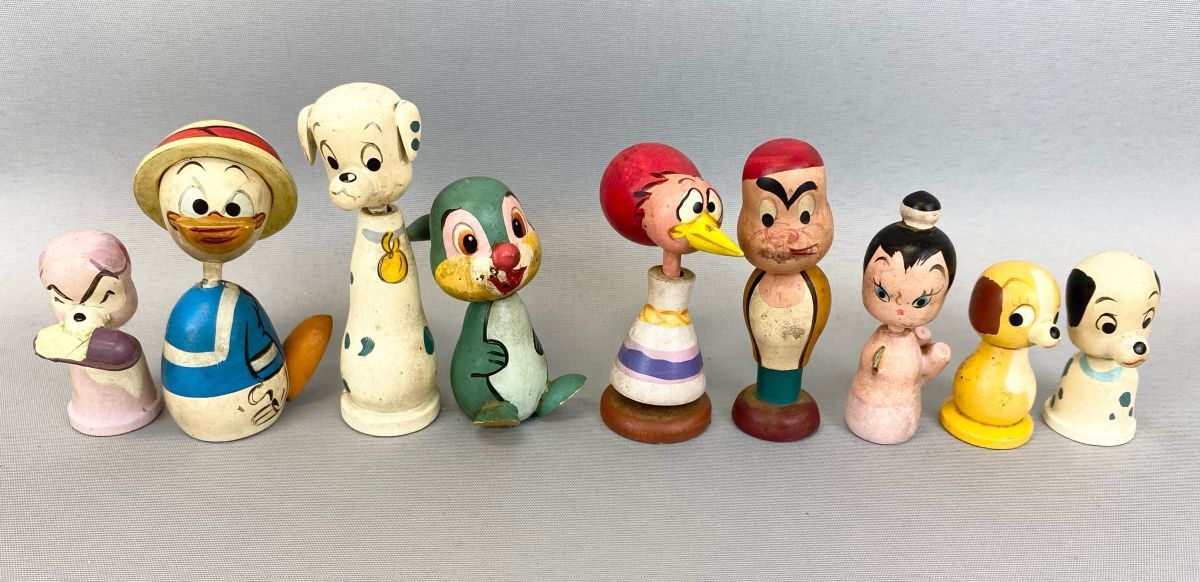 【婀】当時物 Disney ディズニー まんがこけし 36点 まとめ ミッキー ドナルド ティガー ピーターパン ラッキー 木製人形 K17CB8_画像6