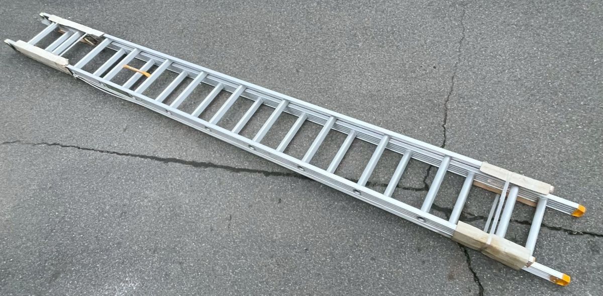 【婀】未使用 長谷川 ハセガワ 伸縮 2連はしご ホワイトラダー WR-70 7m アルミ合金製 梯子 Hasegawa K20FA_画像2