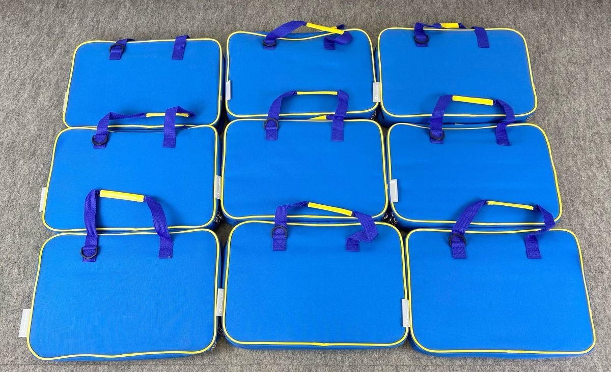 【婀】未使用 エコール教材 ブルックリン 書道 道具 一式 基本セット 9点 まとめ 習字 太筆 細筆 書道筆 泰山筆 墨汁 硯 文鎮 K8CE14_画像2