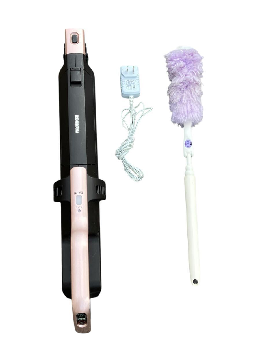 アイリスオーヤマ KIC-SLDCP6-P 極細軽量 スティッククリーナー コードレス 1.6kg 静電モップ 本体×2 通電OK_画像8