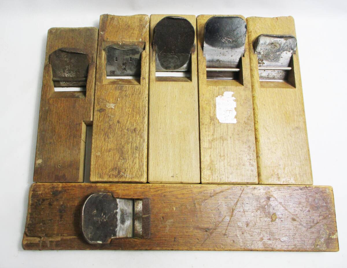 《ジャムルK》 hc1101-2◆◆ 鉋 カンナ かんな 清忠 利成 助國 是秀 日建 大工道具 6点セット まとめ 裏金欠品 動作未確認 ジャンク_画像1