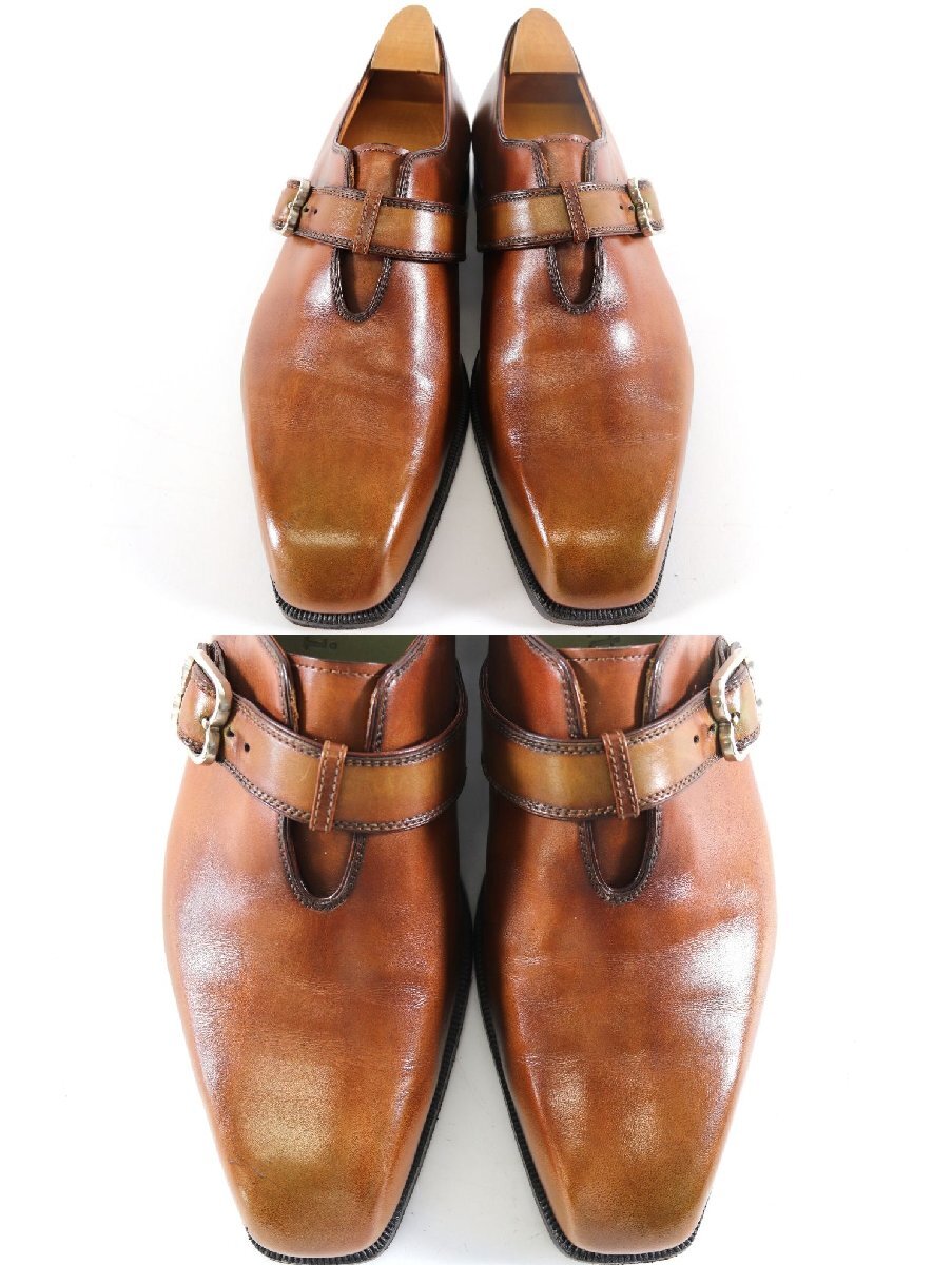 Berluti ベルルッティ モンクストラップ シューズ サイズ 6 1/2 ブラウン系 革靴 靴 紳士 メンズ ファッション 保存袋付き 3382-YH_画像3