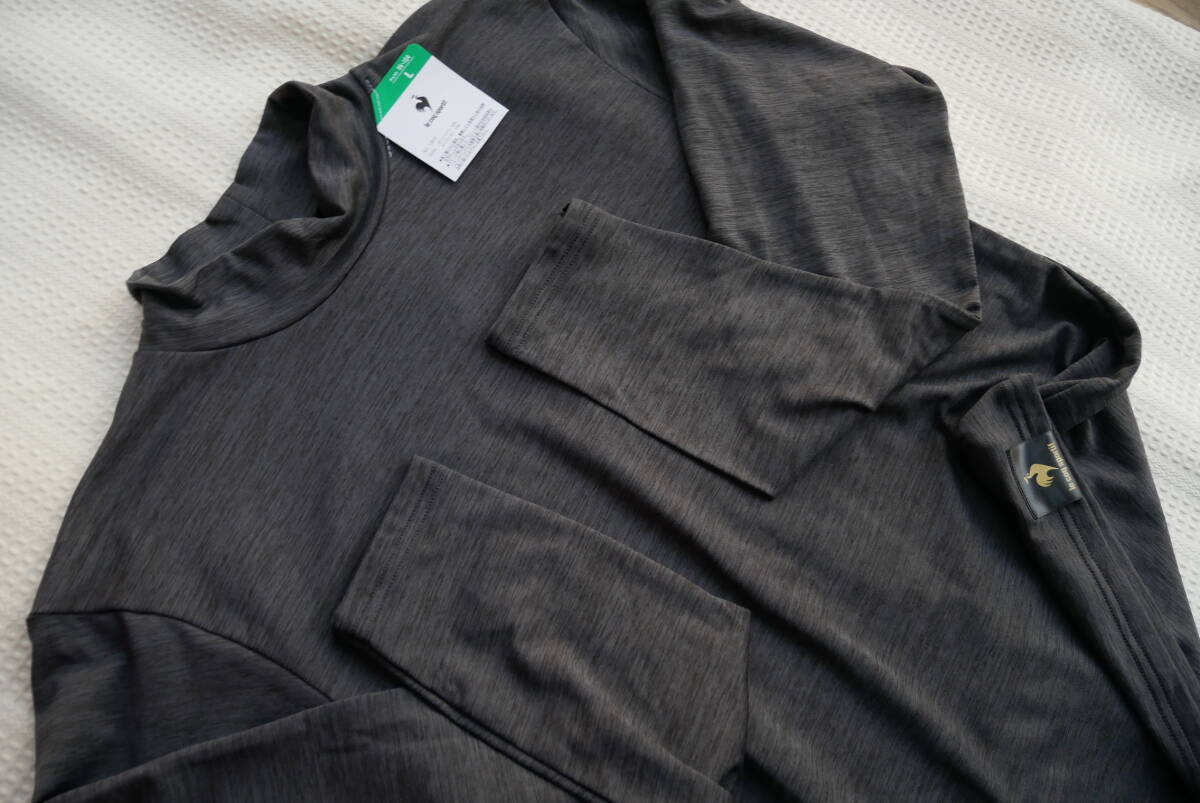 ◆暖か仕様!【 le coq sportif / ルコック 】長袖!裏起毛/ストレッチ/ハイネック・インナー◆GR/L_画像2