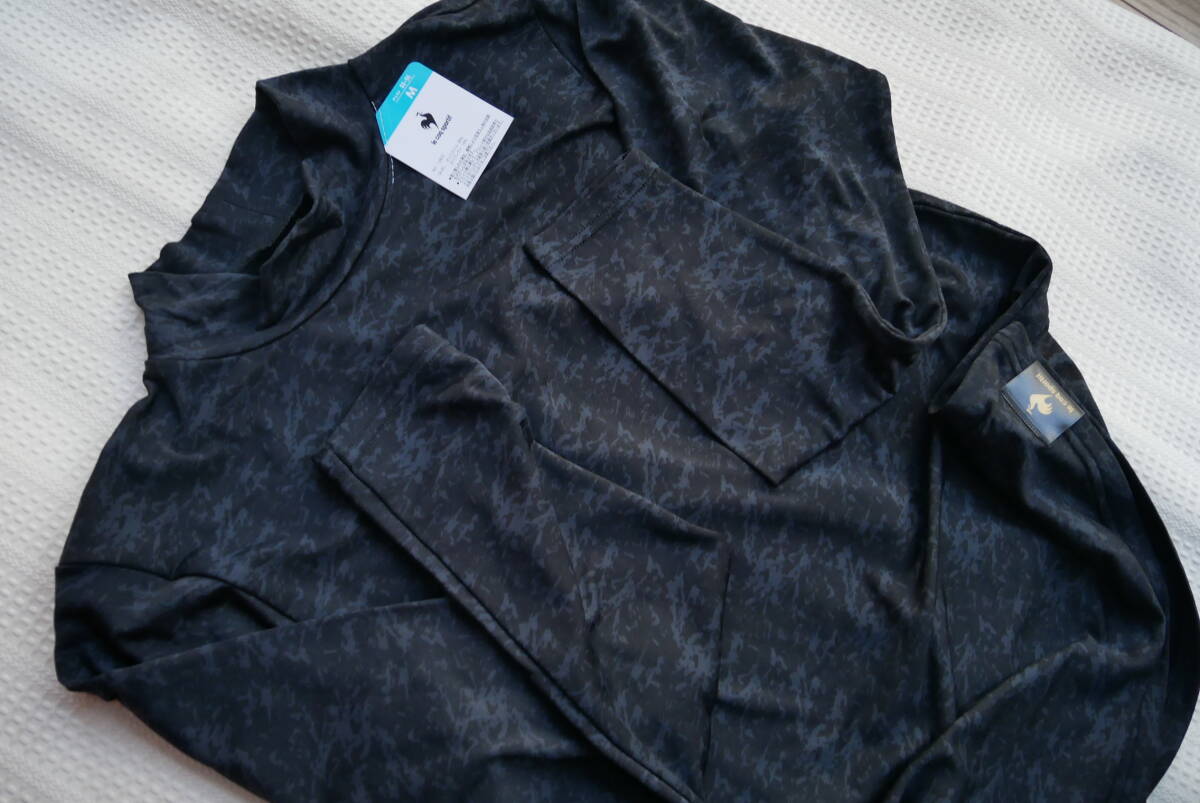 ◆暖か仕様！【 le coq sportif / ルコック 】長袖！裏起毛／ストレッチ／ハイネック・インナー◆迷彩BK/LL_画像2