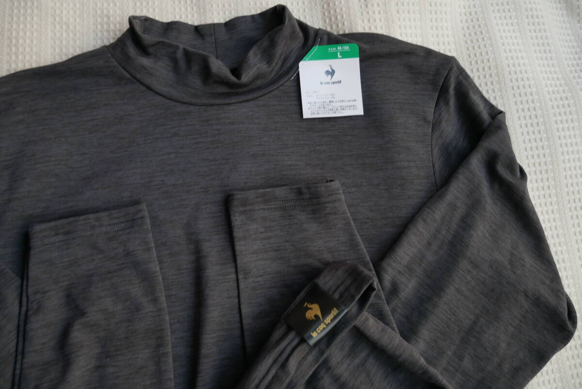 ◆暖か仕様!【 le coq sportif / ルコック 】長袖!裏起毛/ストレッチ/ハイネック・インナー◆GR/LL_画像3